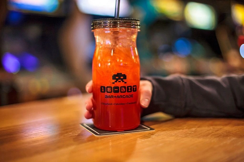 one of the drinks in 16-Bit Bar & Arcade